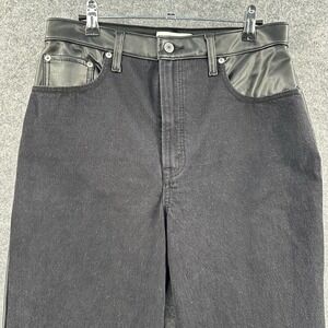 Abercromie & Fitch Vegan Leather Pants Womens 10 Black The 90's Ultra High Rise